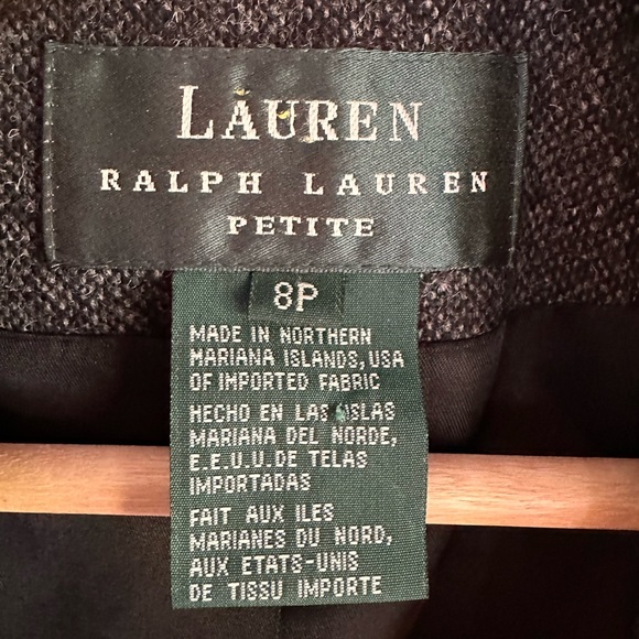 Lauren Ralph Lauren Wool Gray/Black Blazer 100% Lana Wool Woolmark Jacket 8P - Picture 4 of 8